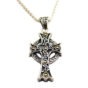 Keith Jack Jewelry Celtic Cross Pendant with 18K Beads.