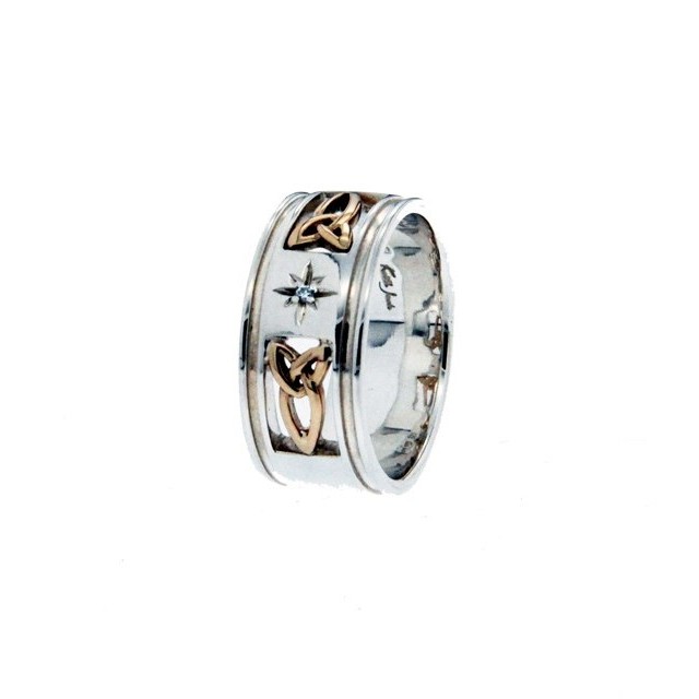 Celtic Knot Band with Diamond Wide