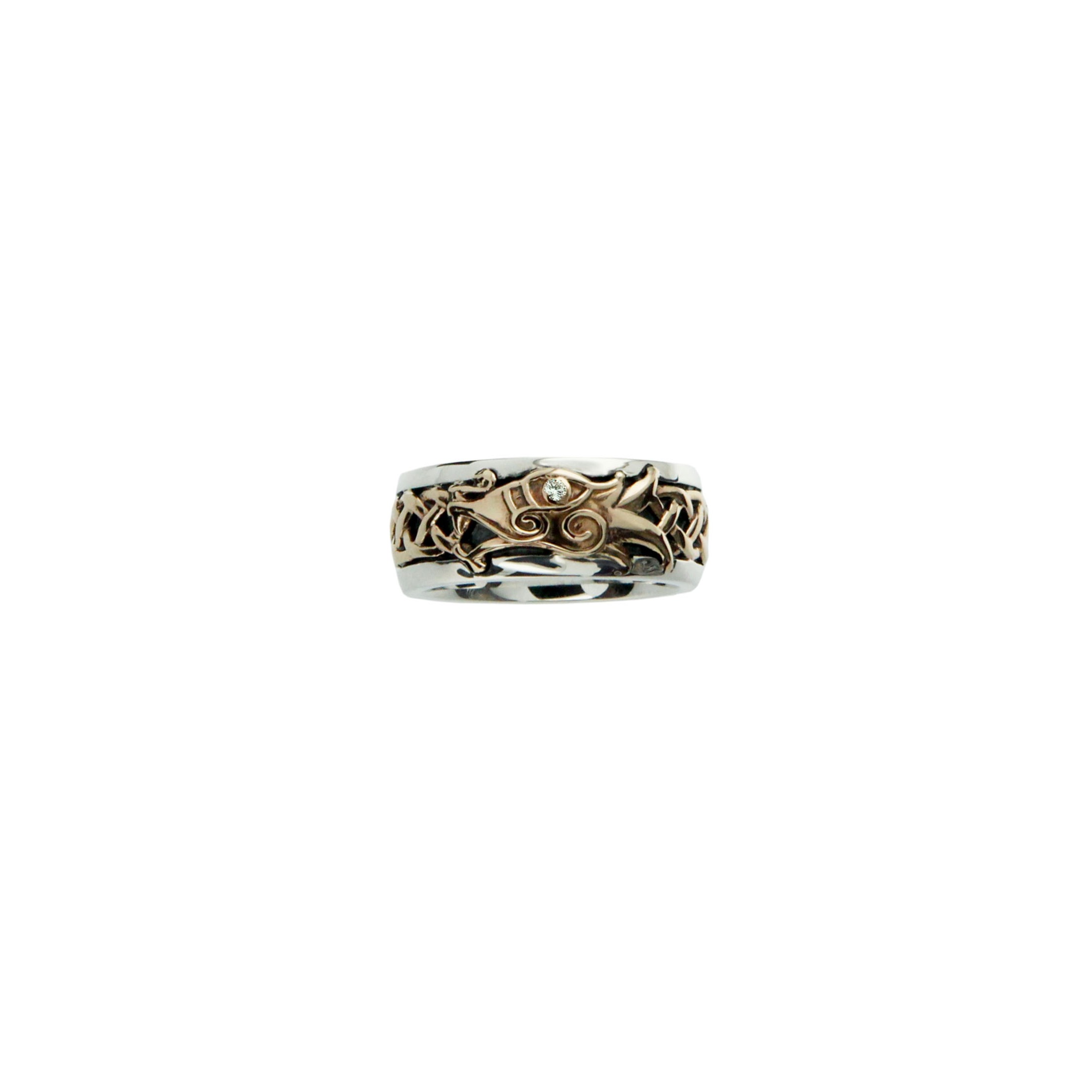 Silver and Gold Dragon Ring