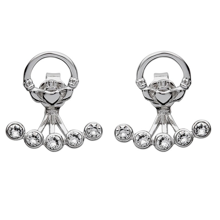 Swarovski Silver Cladddagh Peekaboo Earrings