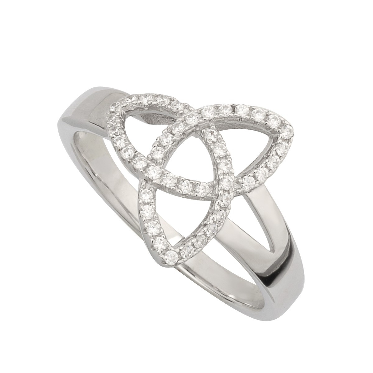 Trinity Knot Ring with Cubic Zirconia