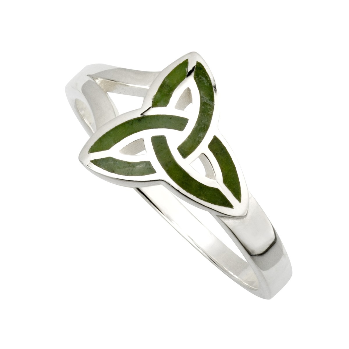 Connemara Marble Trinity Knot Ring