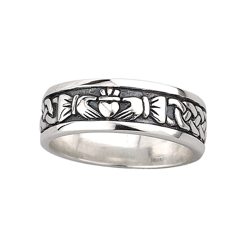Solvar Jewelry Sterling Silver Claddagh Knot Band