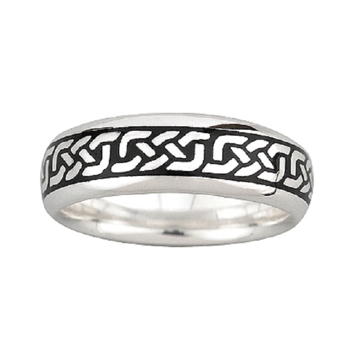 Solvar Jewelry Silver and Enamel Celtic Knot Ring