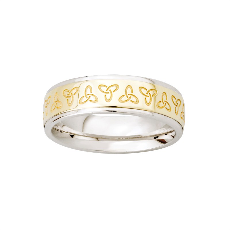 Silver and Gold Trinity Knot Celtic Band