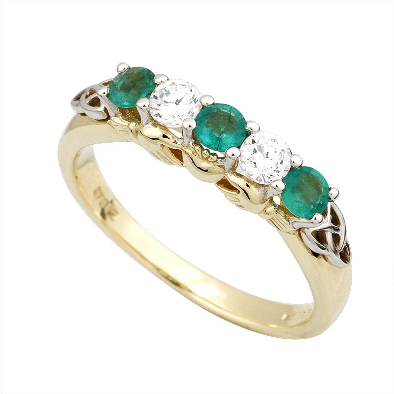 Solvar Jewelry Trinity Knot Claddagh Emerald Stone Ring Jewelry Rings ...