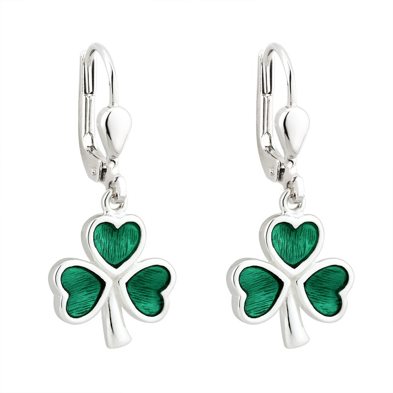 Solvar Jewelry Green Shamrock Drop Earrings