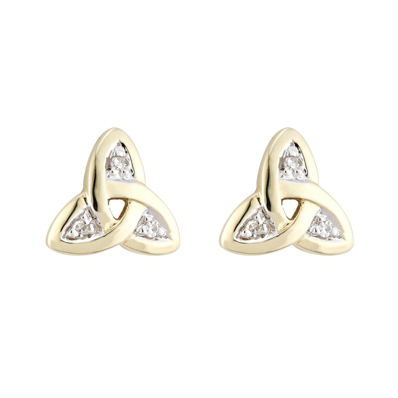 14K Gold Trinity Knot Diamond Stud