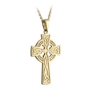 10K Gold Small Double Sided Cross Pendant