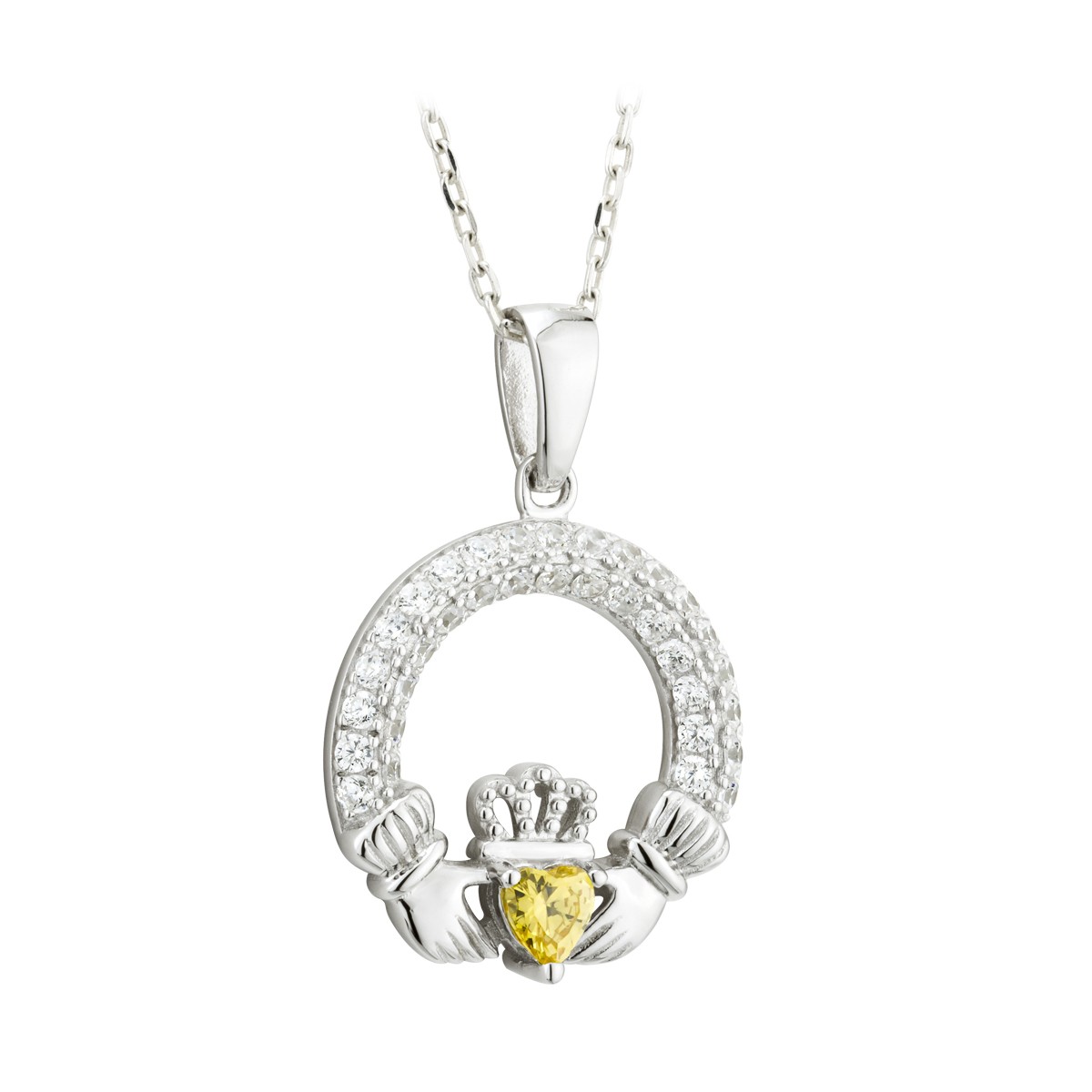 Birthstone Claddagh Pendant (November)