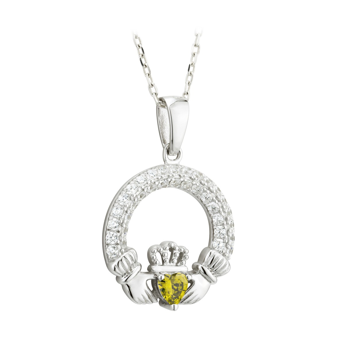 Birthstone Claddagh Pendant (August)