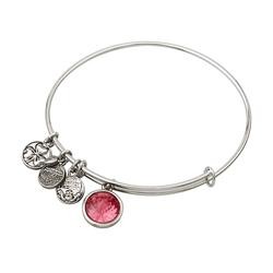 Solvar Jewelry Rhodium Birthstone October Charm Bangle
