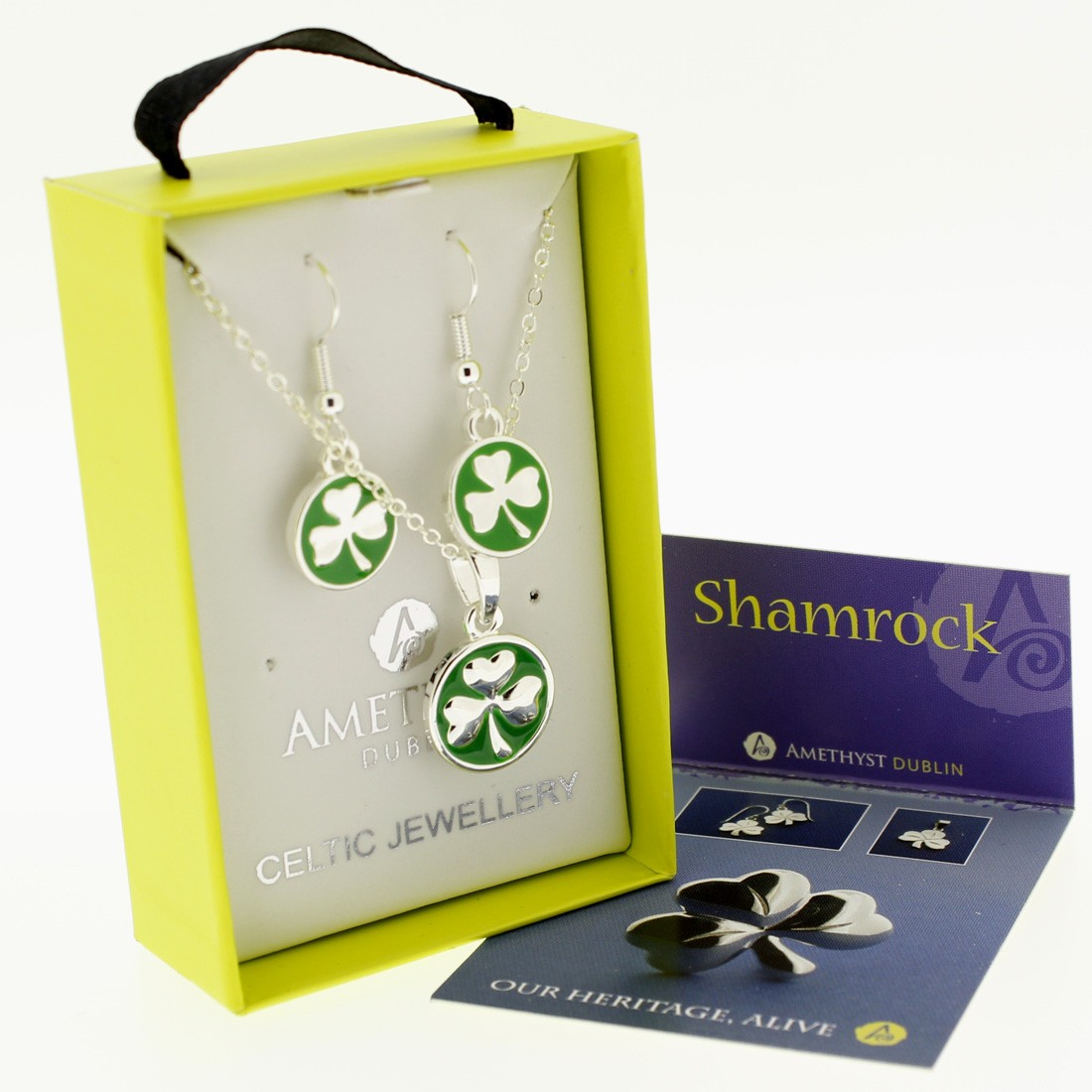 Green Shamrock Round Set
