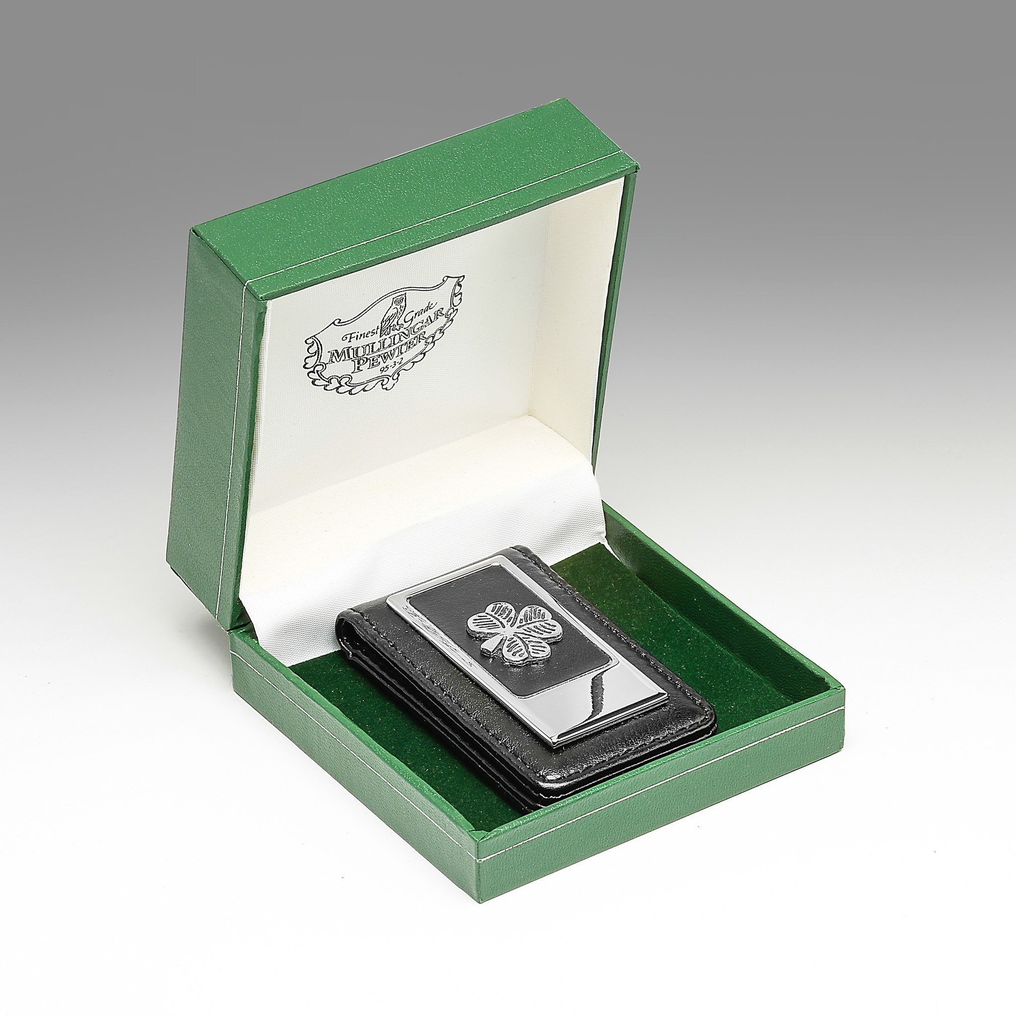 Irish Shamrock Leather Money Clip