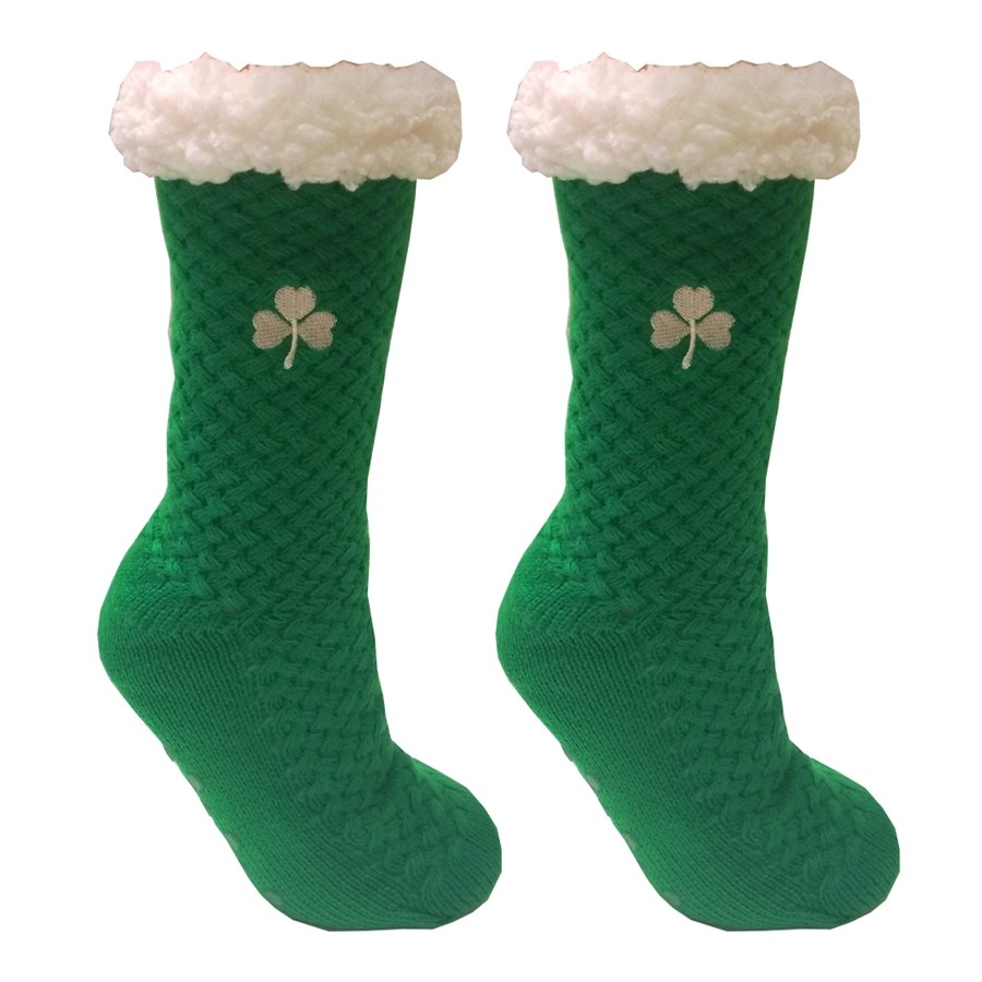 Irish Traditional Craft Shamrock Slipper Socks Clothing Accessories at