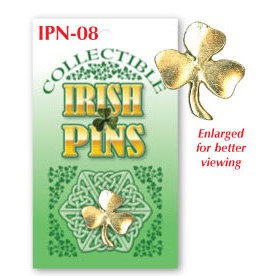 Irish Shamrock Lapel Pin Brass