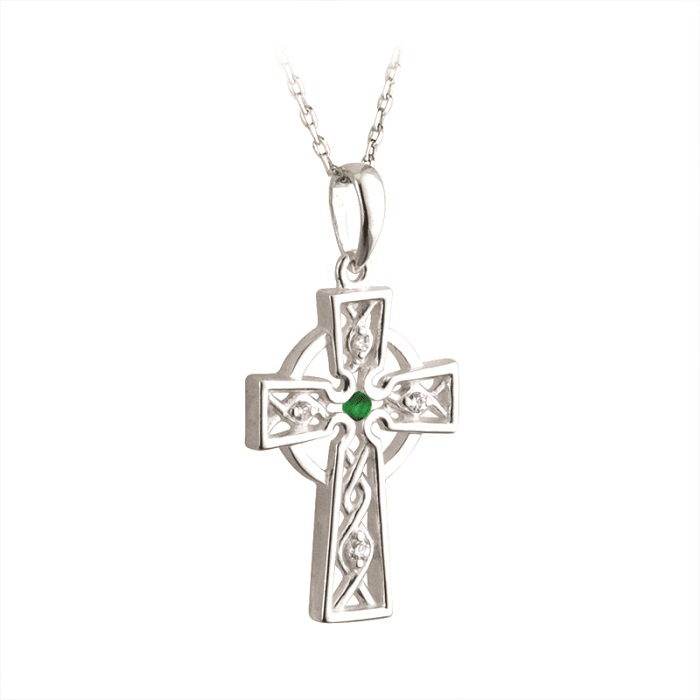 Silver Cross With Stones