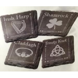 Irish Symbol Slate Coasters Set