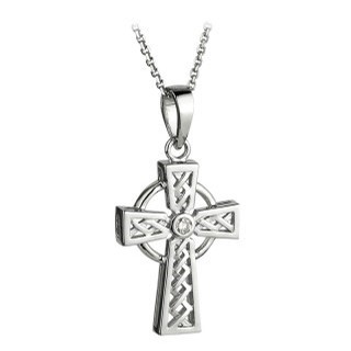 White Gold Diamond Celtic Cross