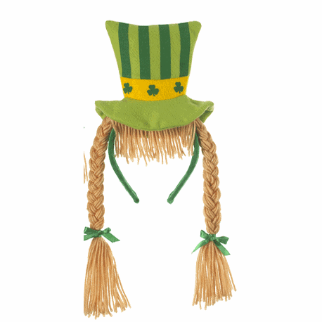 Irish Hat and Braid Shamrock Striped