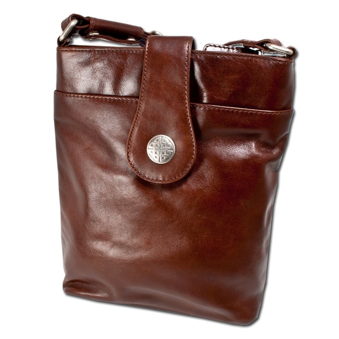 Lee River Leather Celtic Leather Bag from Ireland (Woodland Brown