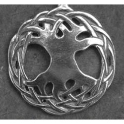 Sterling Silver Tree of Life Pendant with Satin Cord