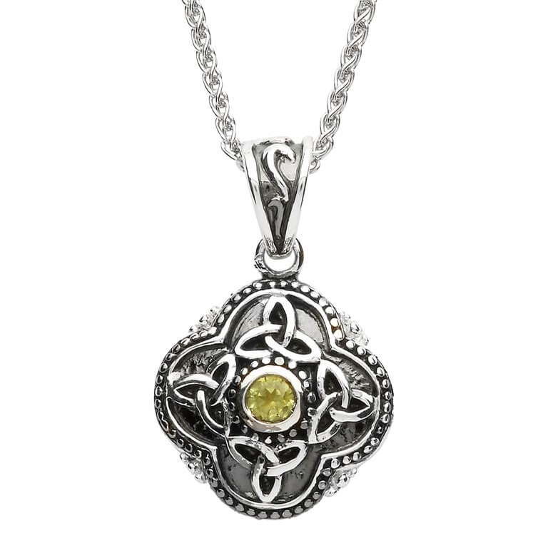 Tribal Trinity Knot Pendant with Peridot