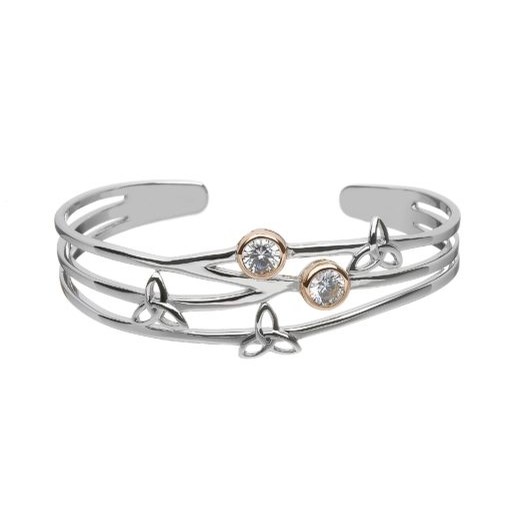 Silver Trinity Torc Bangle