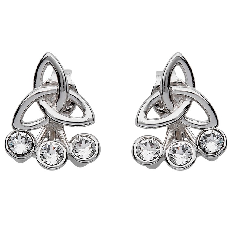 Swarovski Silver Trinity Knot Peekaboo Earrings