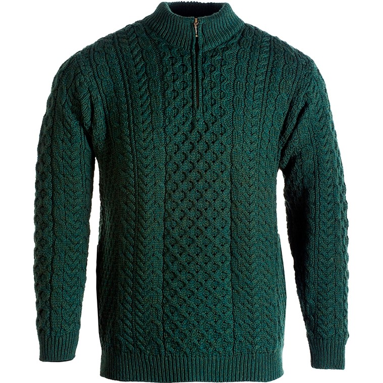 Aran Woollen Mills Half Zip Irish Sweater Clothing Knitwear at Irish on ...