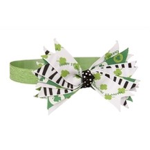 Shamrock Baby Headband with Black Stripes
