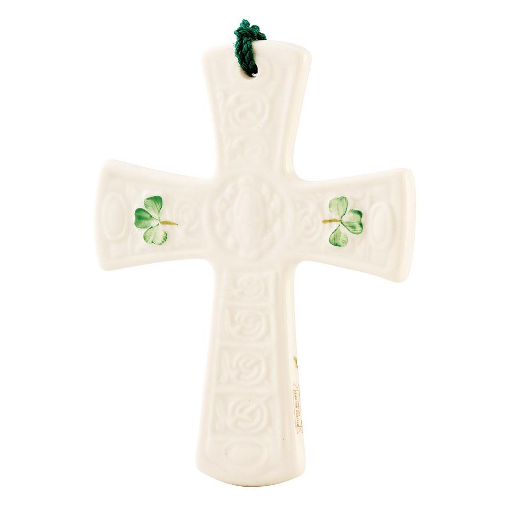 Belleek China St. Patrick Cross Ornament