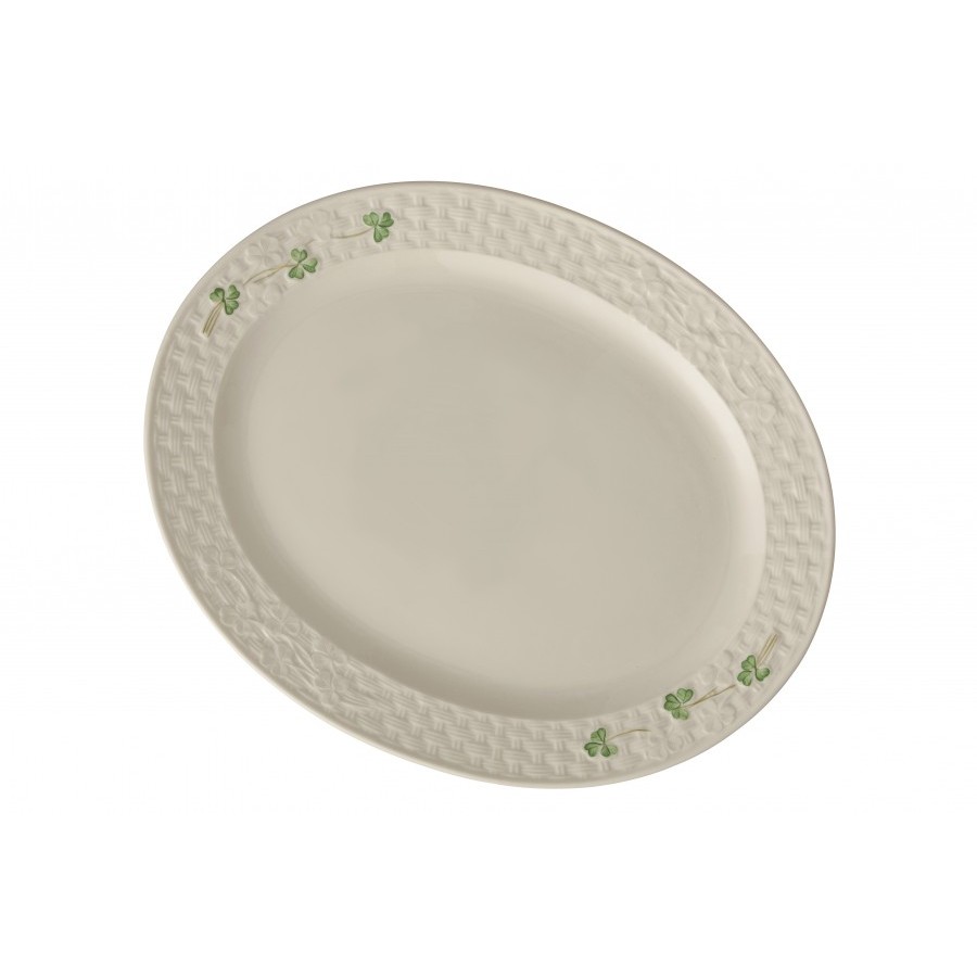 Belleek China Shamrock Oval Platter