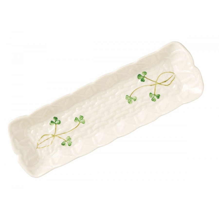 Belleek China Shamrock Mint Tray