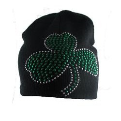 Bling Shamrock Beanie Hat