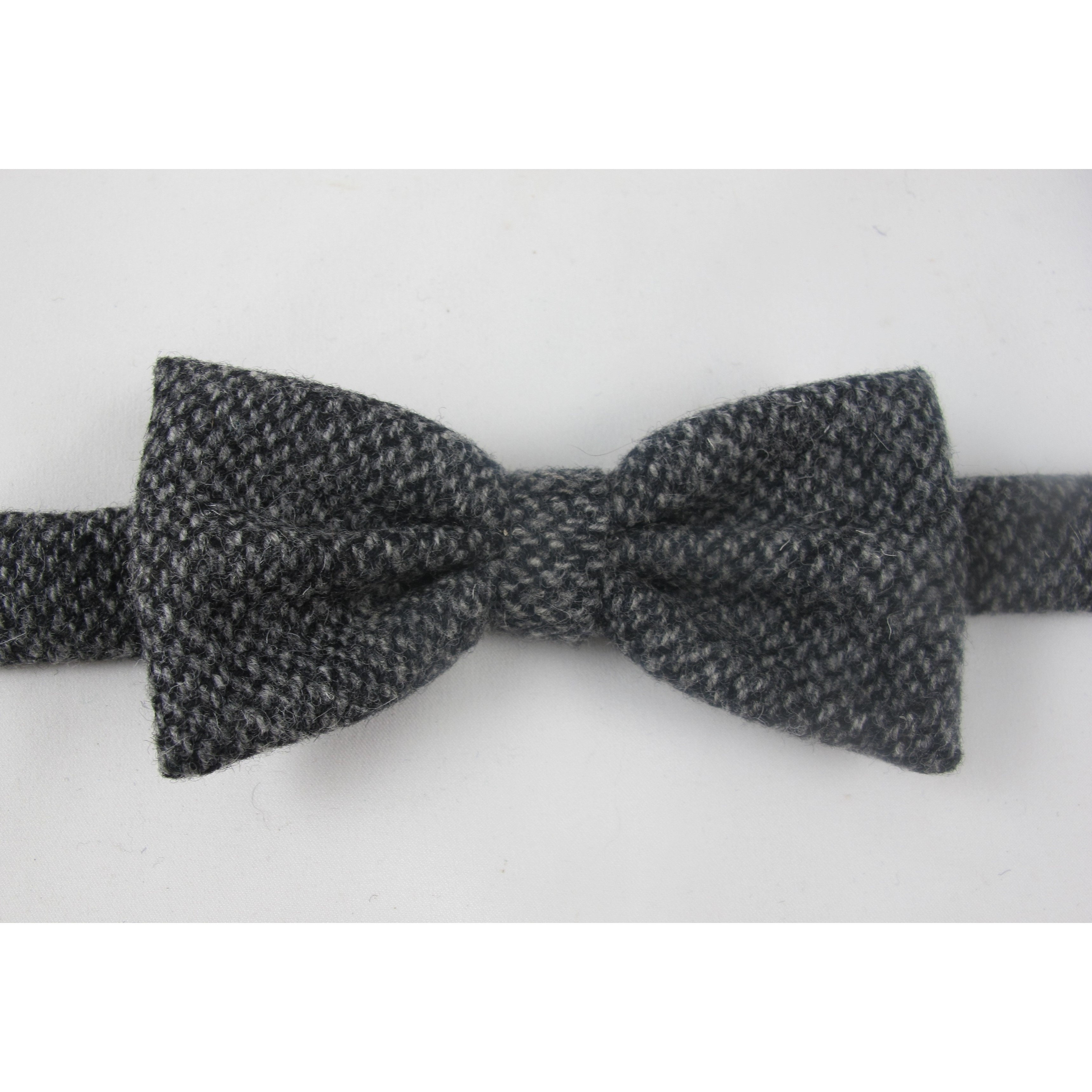 Black and White Tweed Bow Tie
