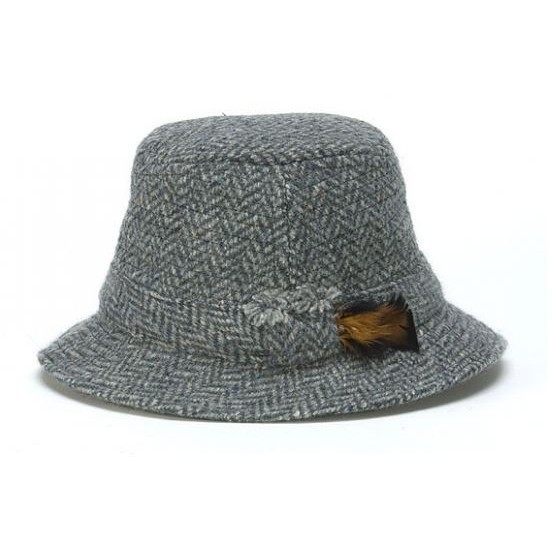 Blue Herringbone Walking Hat