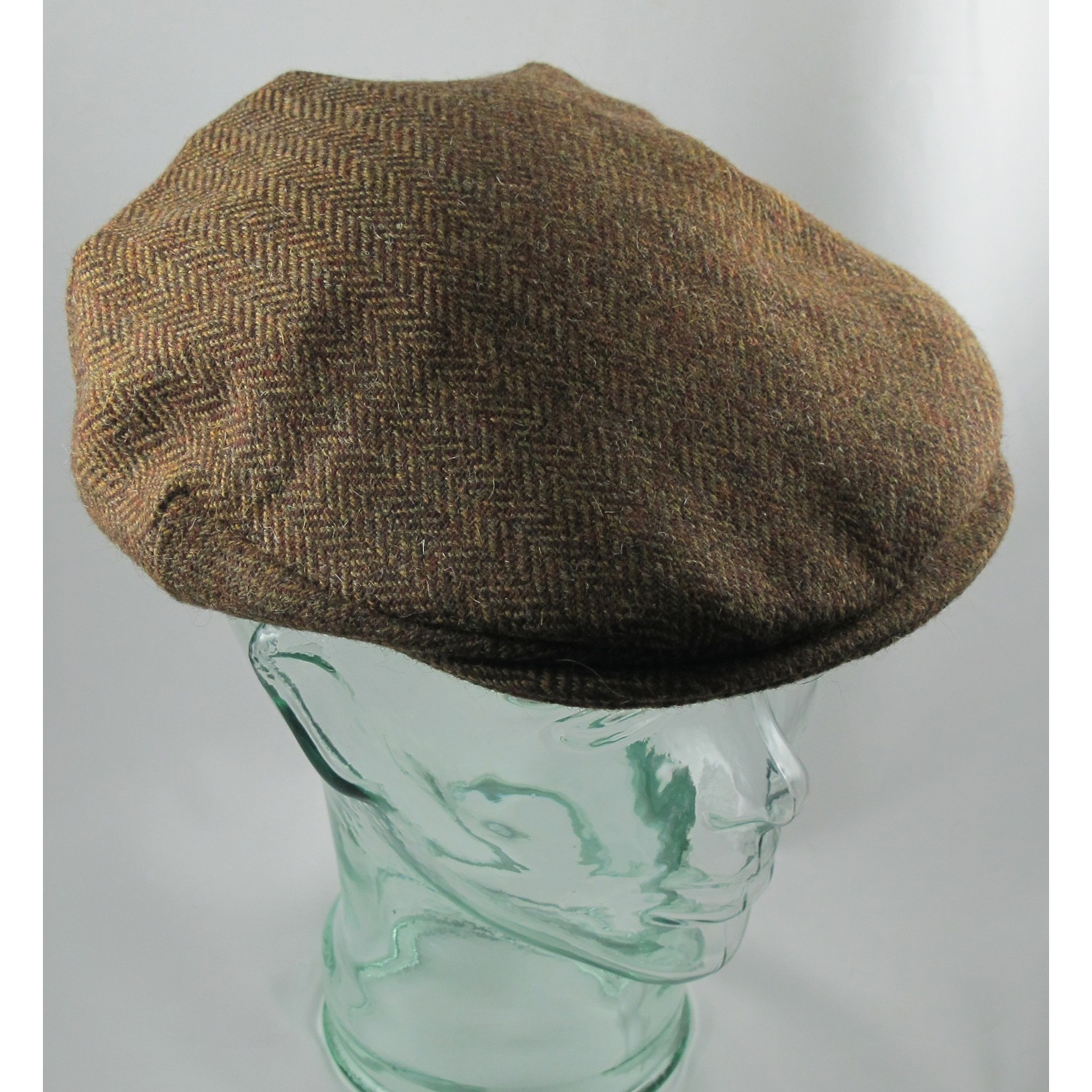 Brown and Sand Herringbone Vintage Cap