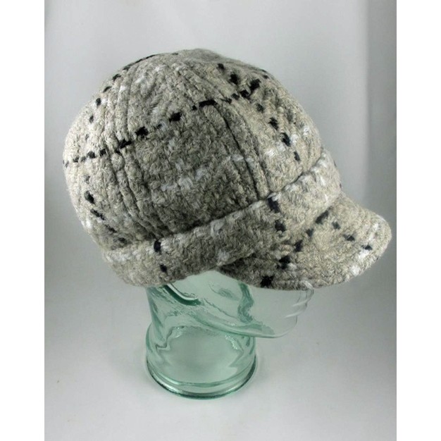 Beige Check Peak Cap