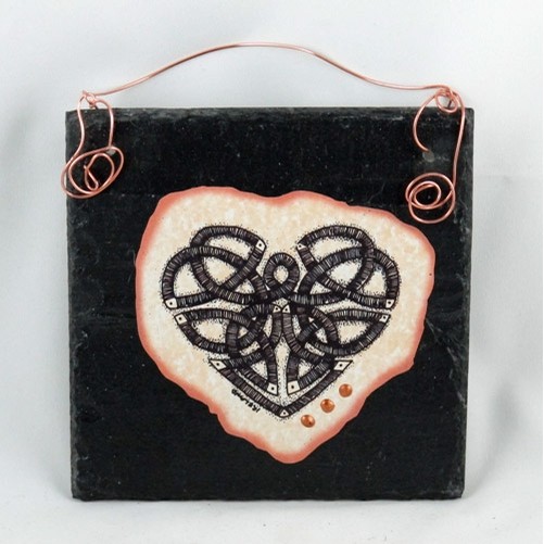 Celtic Heart Knot Slate Art