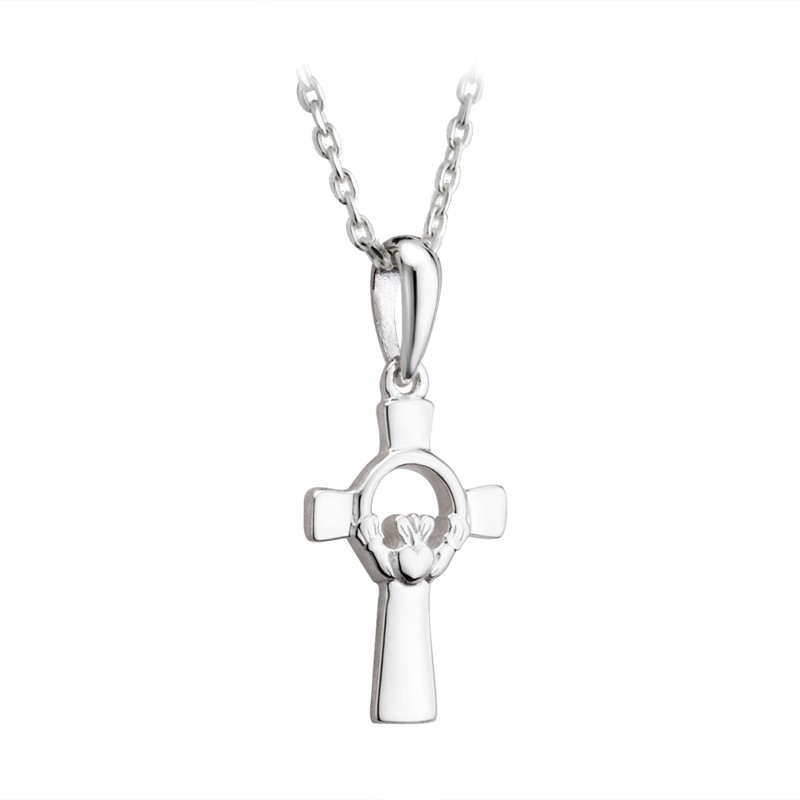 Petite Silver Claddagh Cross