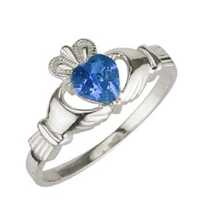 Solvar Jewelry Sterling Silver Claddagh Birthstone September