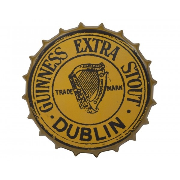 Guinness Gold Vintage Metal Bottle Cap Sign