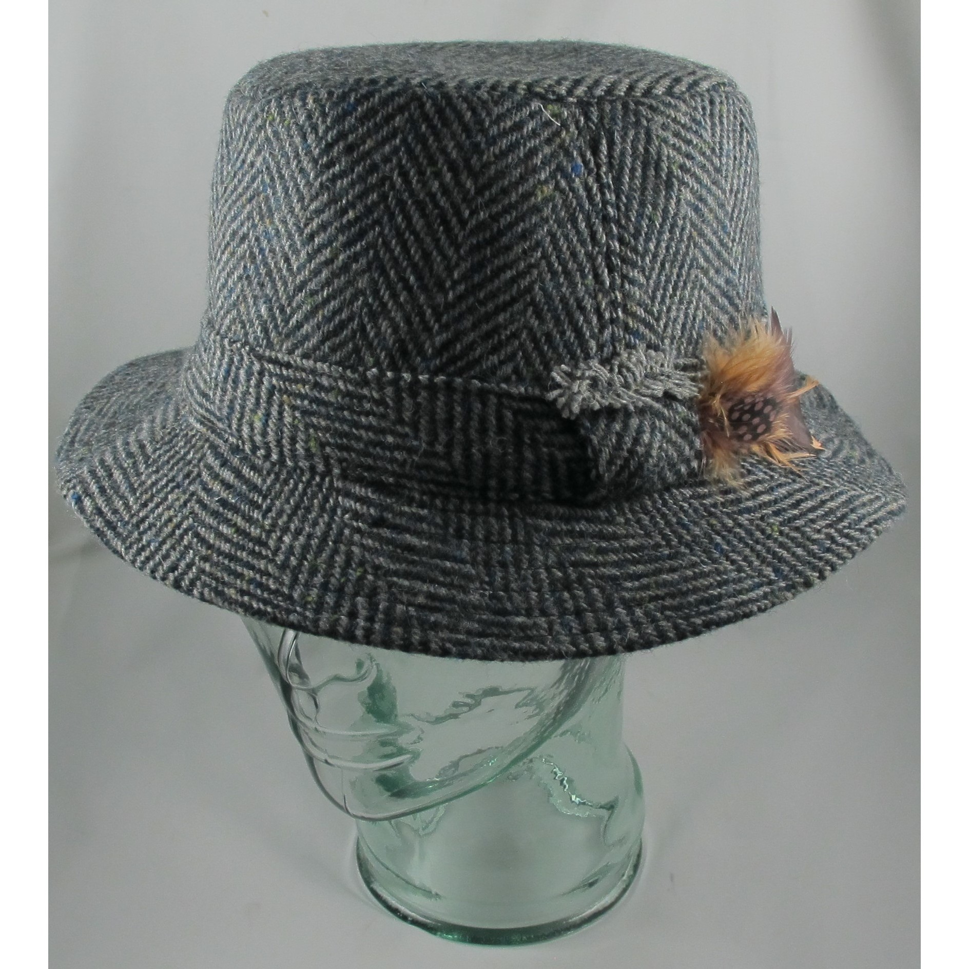 Grey Herringbone Walking Hat