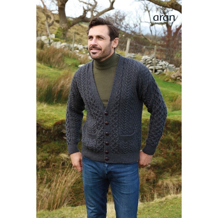 grey merino cardigan