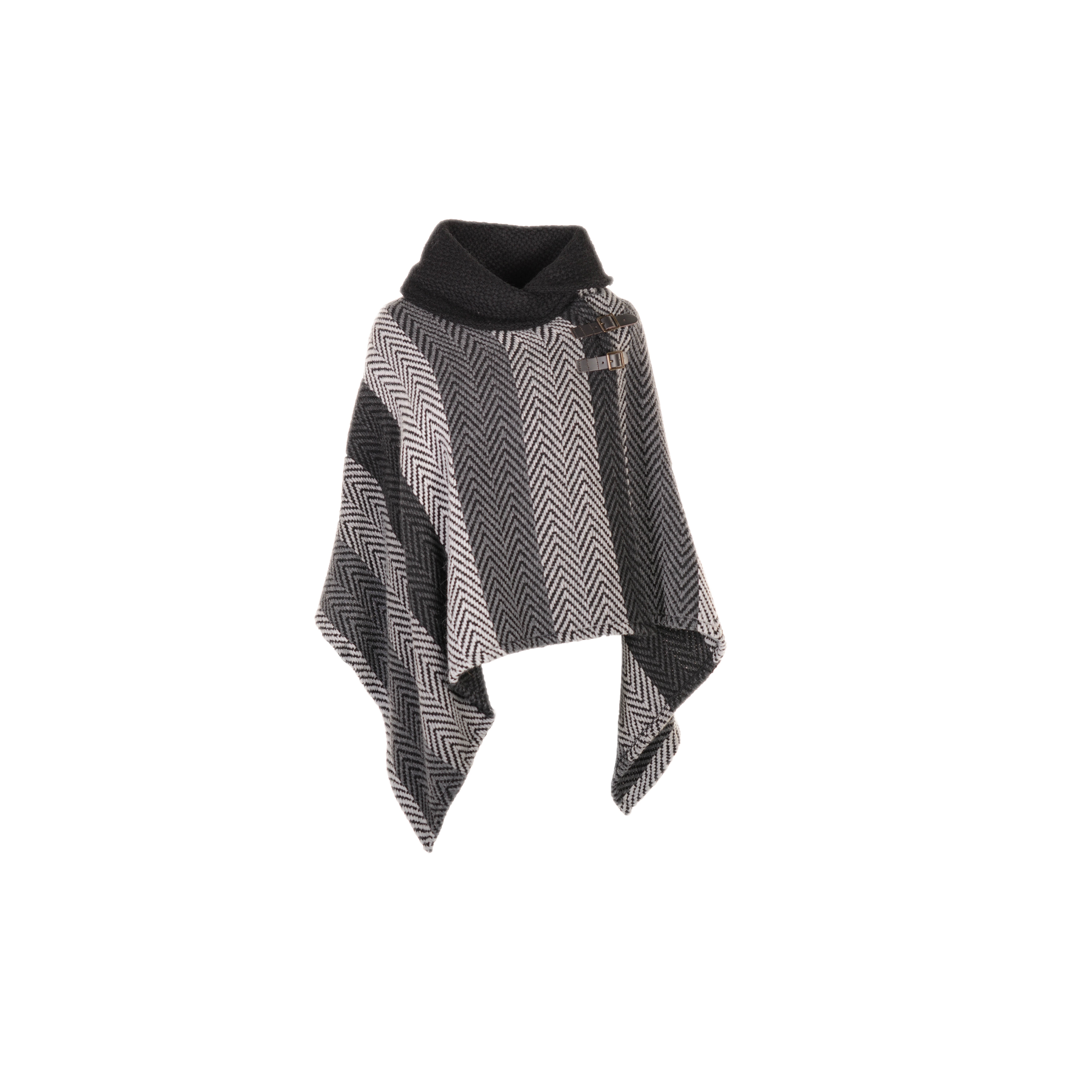 Grey Herringbone Stripe Shawl