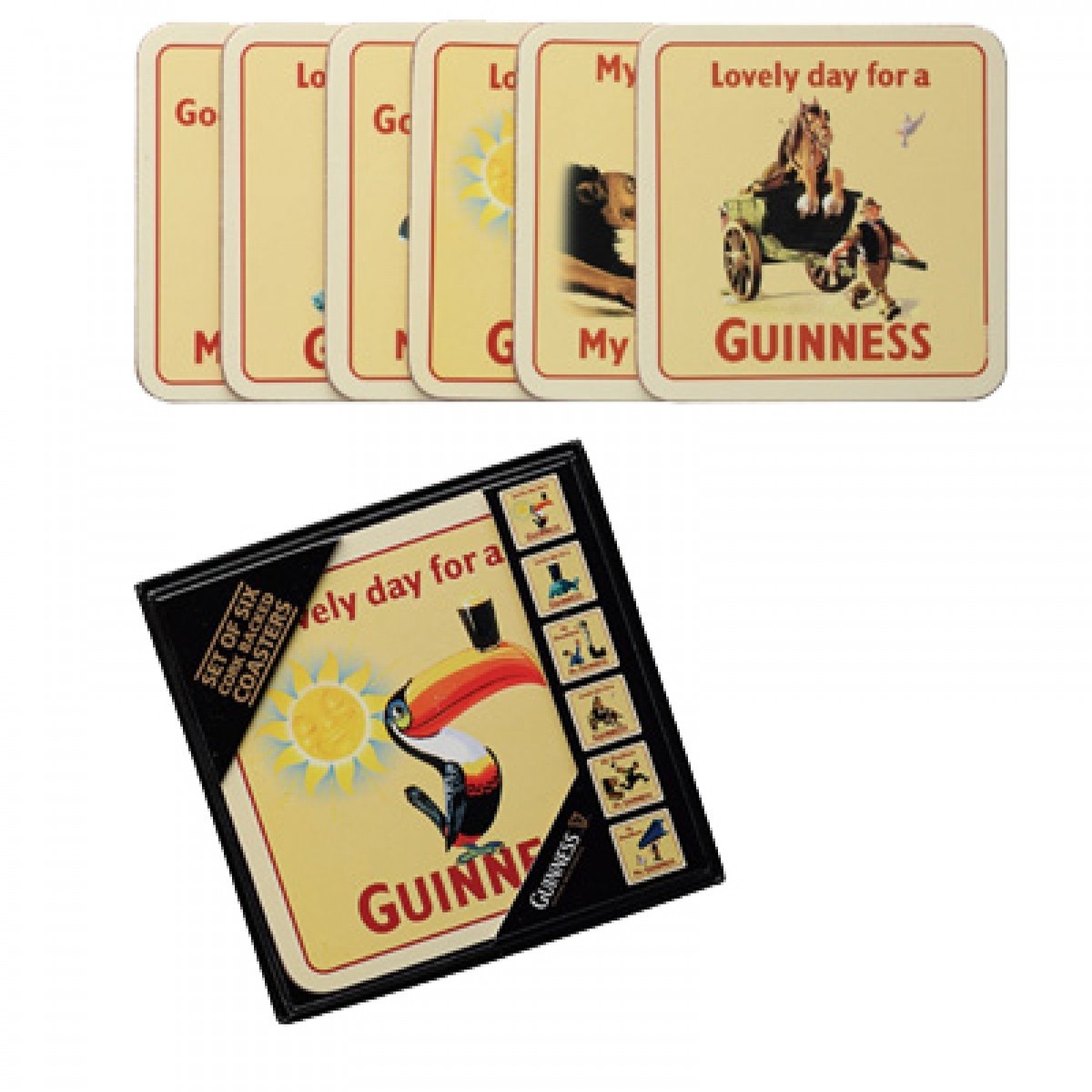 Guiness Cork Backed Coasters- set of six