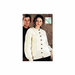 Aran Crew Neck Cardigan