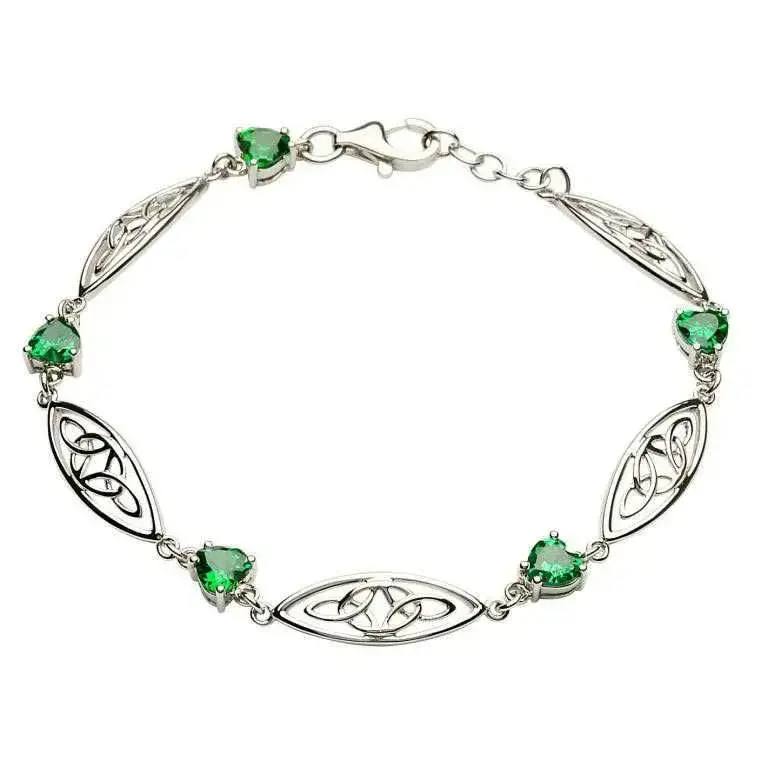 Luomansi 10*12MM Emerald Silver Bracelet 17CM Woman S925 Jewelry Wedding  Anniversary Birthday Party Gift