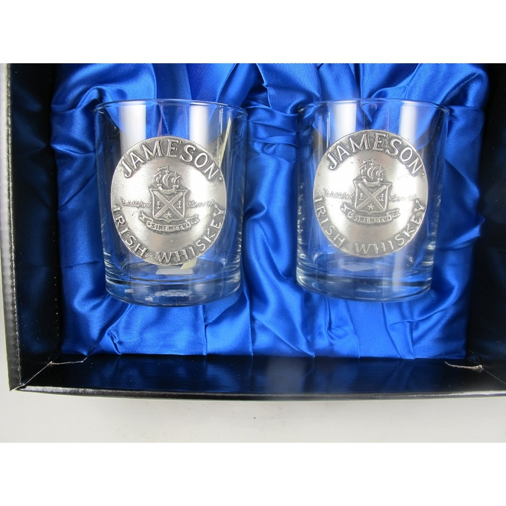 Mullingar Pewter Jameson Whiskey Glass Set of Two
